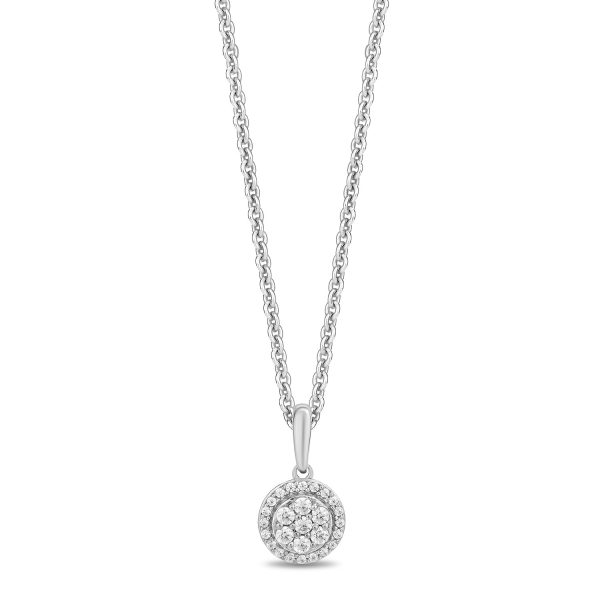 Enchanted Disney Fine Jewelry Sterling Silver and 10K Rose Gold with 1 6 CTTW Diamonds Belle Pendant Necklace For Discount