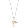 Enchanted Disney Fine Jewelry 14K Yellow Gold Over Sterling Silver with 1 20 CTTW Diamond Tinker Bell Pendant Necklace Online Hot Sale