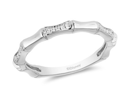 Enchanted Disney Fine Jewelry 10K White Gold 1 20 CTTW Diamond Mulan Fashion Ring For Cheap