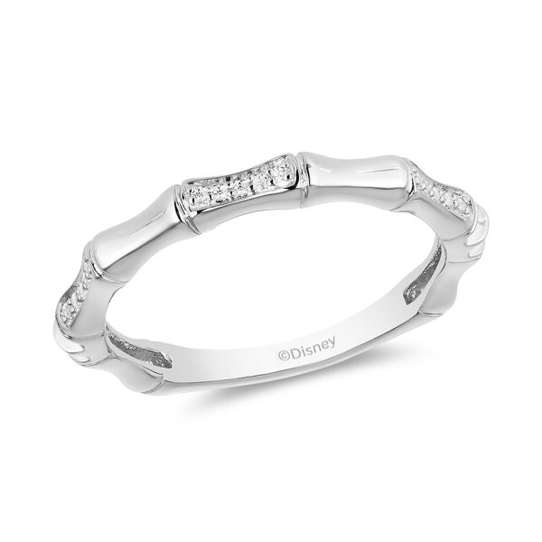 Enchanted Disney Fine Jewelry 10K White Gold 1 20 CTTW Diamond Mulan Fashion Ring For Cheap