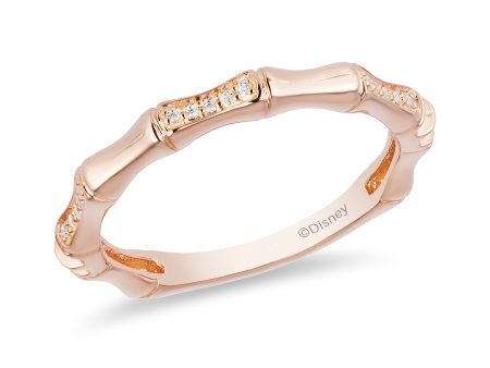 Enchanted Disney Fine Jewelry 10K Rose Gold 1 20 CTTW Diamond Mulan Fashion Ring Cheap