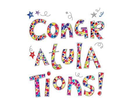 Congratulations Painted Text Greeting Card 12in X 9in Supply