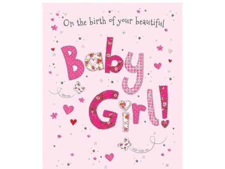 Birth Of Baby Girl Congratulations Greeting Card 12in X 9in Online now