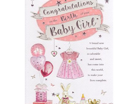 Congratulations on Baby Girl Greeting Card For Cheap