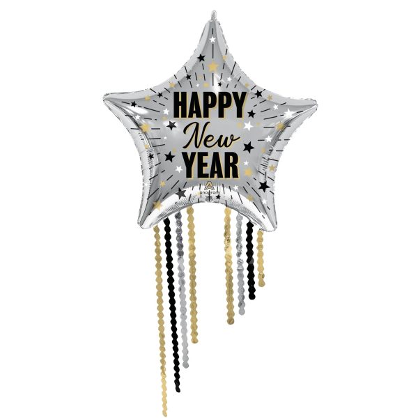 Elegant NYE Celebration Star Fringe Supershape Balloon Sale