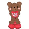 Large Brown Love Bear Airloonz Foil Balloon 49in For Sale