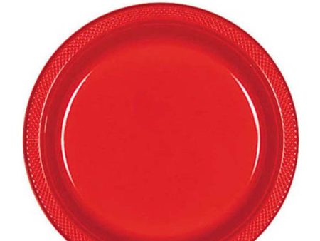 Apple Red Plastic Plates 9in, 20pcs Discount