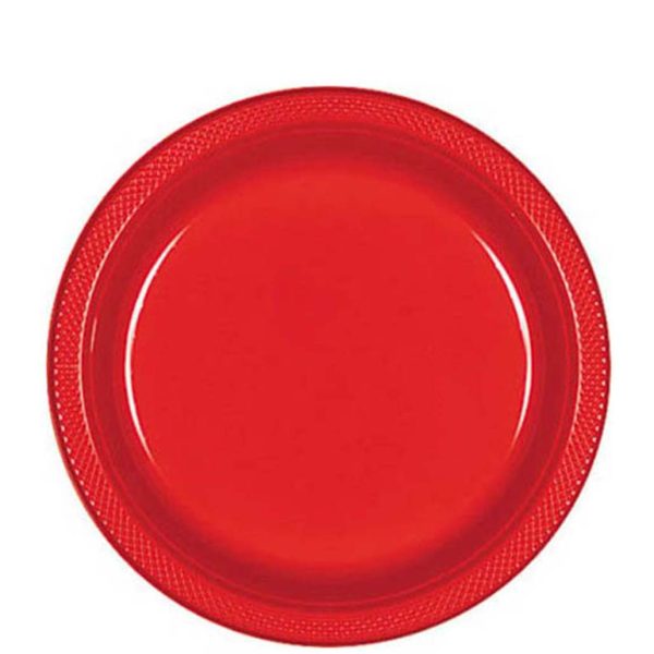 Apple Red Plastic Plates 9in, 20pcs Discount