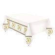 Gold Anniversaries Plastic Tablecover Fashion