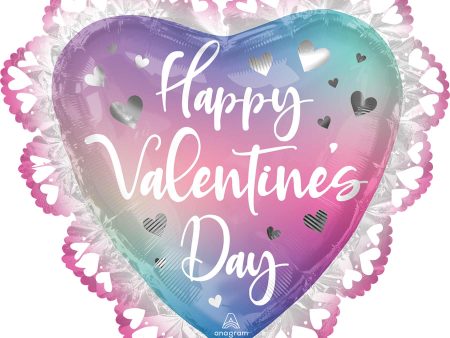 Happy Valentines Day Ombre SuperShape Balloon 58x53cm Supply