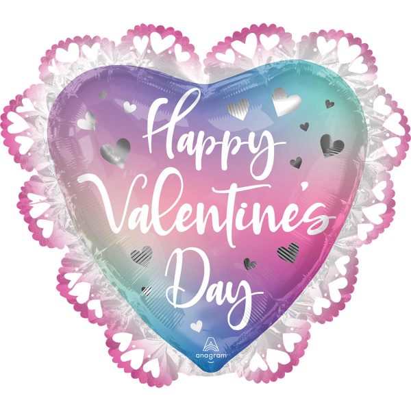 Happy Valentines Day Ombre SuperShape Balloon 58x53cm Supply