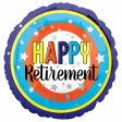 Happy Retirement Colorful Circles Foil Balloon 18in For Sale