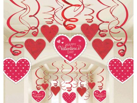 Valentine Swirl Decorations 30pcs Cheap