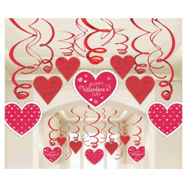 Valentine Swirl Decorations 30pcs Cheap