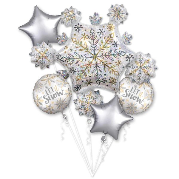 Shining Snow Balloon Bouquet 5pcs Supply