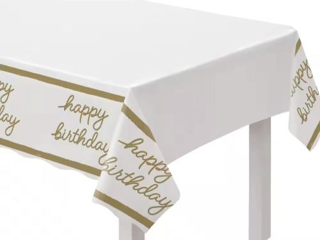 Golden Age Birthday Plastic Table Cover on Sale