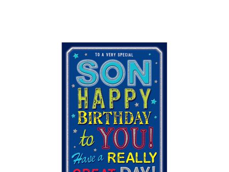 Happy Birthday Son with Love Greeting Card 9in X 6in Cheap