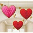 Red Heart Honeycomb Decoration 3pcs Online Hot Sale