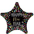 Happy New Year Colorful Confetti Star Foil Balloon 18In For Sale