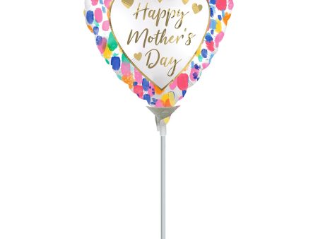 Happy Mother s Day Colorful Watercolor Mini Shape Foil Balloon 23cm Supply