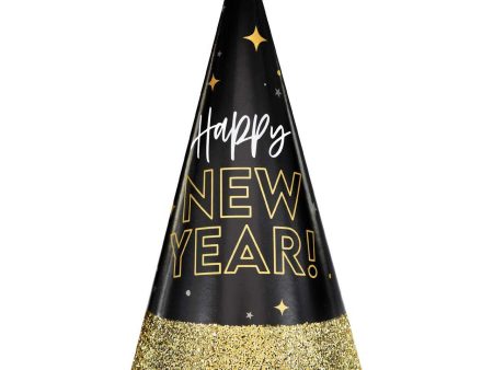 Happy New Year Glitter Dipped Cone Hat Online now