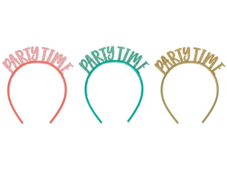 Happy Cake Day Headbands Plastic With Glitters 6pcs Supply