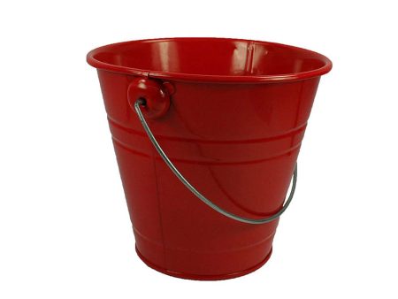 Apple Red Metal Bucket With Handle Sale