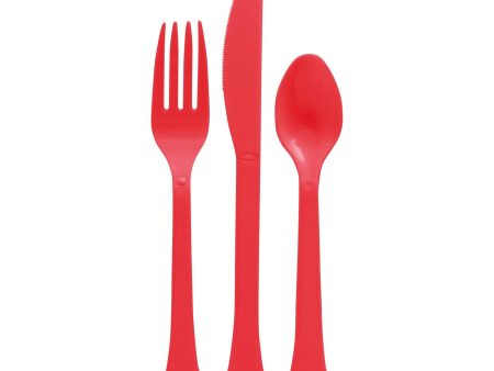 Apple Red Heavy Weight Cutlery Assorted 24pcs Online