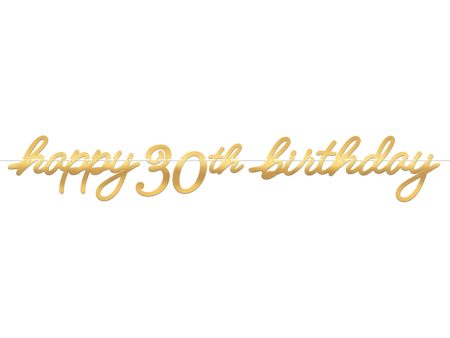 30th Golden Age Birthday Letter Banner Foil Board & Ribbon Online