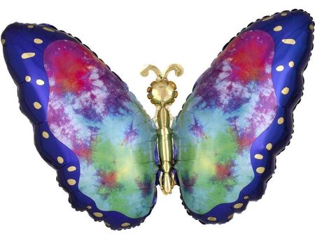 Tie-Dye Butterfly Foil Balloon 26in Online Hot Sale