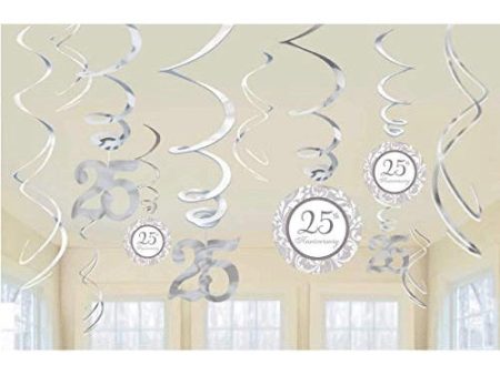 25th Anniversary Swirl Decoration Value Pack 12pcs on Sale