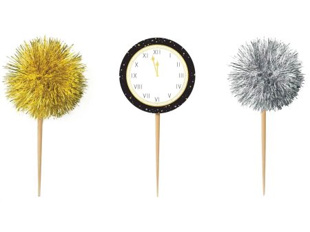 New Year s Tinsel & Clocks Picks 16pcs Online Hot Sale