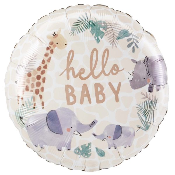 Baby Shower Soft Jungle Hello Baby Foil Balloon 18in Supply