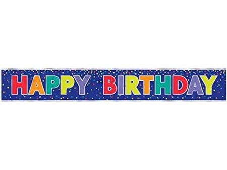 Bold Blue Birthday Banner Foil For Cheap