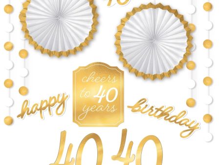 40th Golden Age Birthday Room Decorating Kit Sale