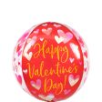 Happy Valentine s Day Watercolor Orbz Balloon 38x40cm For Cheap