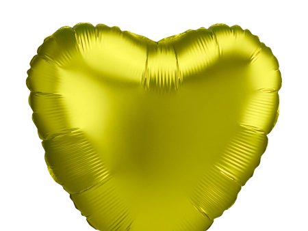 Lemon Satin Luxe Heart Foil Balloon 45cm Online now