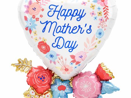 Happy Mother s Day Artful Florals SuperShape Balloon 58x76cm Online