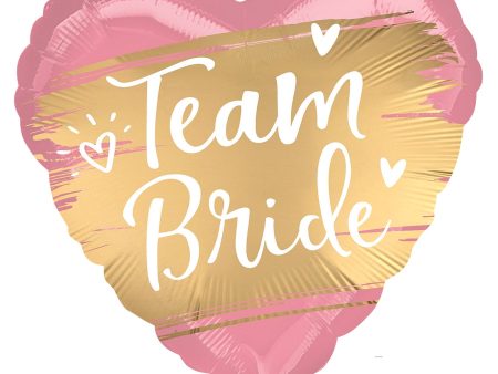 Team Bride Gold Satin Foil Balloon 18in For Cheap