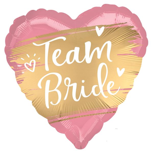 Team Bride Gold Satin Foil Balloon 18in For Cheap