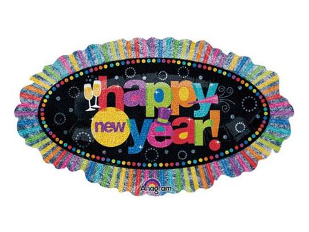 Happy New Year Ruffle SuperShape Balloon Hot on Sale