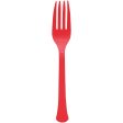 Apple Red Heavy Weight Plastic Forks 20pcs Fashion