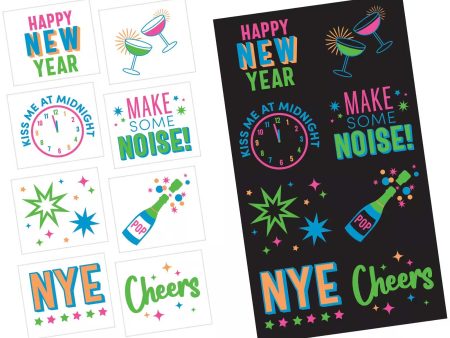 New Years Glow In The Dark Tattoos 6pcs Online Hot Sale