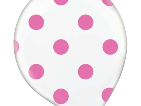 Bright Pink Polka Dot Latex Balloon 20ct Hot on Sale