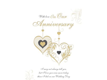 Anniversary With Love Greeting Card 9in X 6in Online now