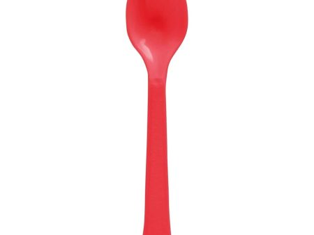 Apple Red Heavy Weights Plastic Spoons 20pcs Online Sale