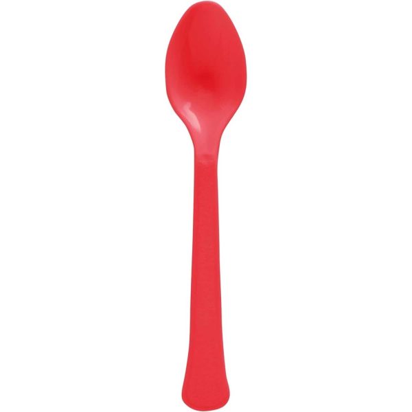 Apple Red Heavy Weights Plastic Spoons 20pcs Online Sale